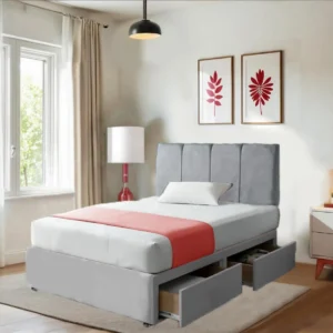 Divan Grey Suede Beds with Storage