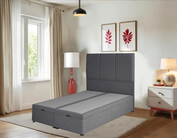 3 Panel Ottoman Bed with Headboard and Mattress Options