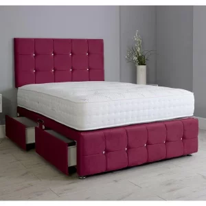 Maroon Divan Bed Set with Footboard